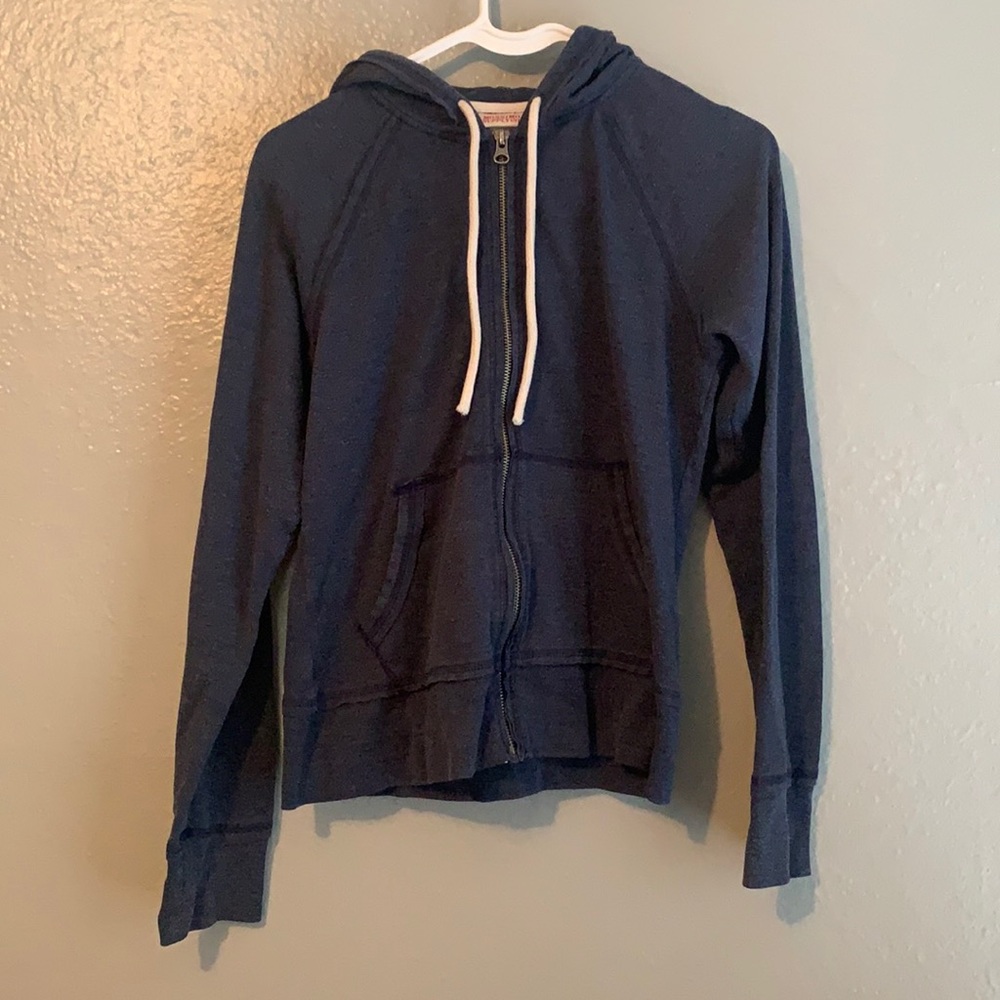 Dark Blue Zip Up Sweatshirt